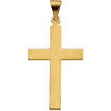 14K White 18x12mm Cross Pendant