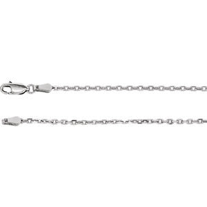 14K Yellow 2mm Diamond-Cut Cable 7" Chain