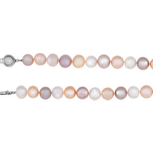 Sterling Silver Freshwater Cultured Pearl  Multicolor 7.75" Bracelet