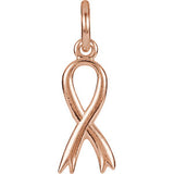 14K White Breast Cancer Awareness Ribbon Charm