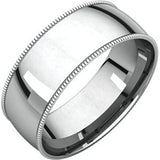 Sterling Silver 8mm Light Comfort Fit Milgrain Band