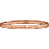 14K Rose 5.1mm Hammered Bangle Bracelet