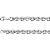 Sterling Silver 9mm Solid Round Cable 8" Bracelet