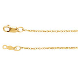 14K Yellow 1mm Rope 7" Chain