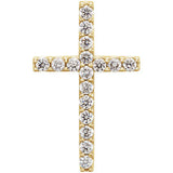 14K White 1-4 CTW Petite Diamond Cross Pendant