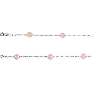 Sterling Silver Freshwater Cultured Pink Pearl 18" Necklace