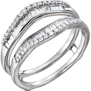 14K White 1/2 CTW Diamond Ring Guard