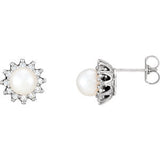 14K Yellow Pearl & 1-3 CTW Diamond Earrings