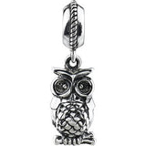 Sterling Silver 15x3mm Owl Dangle