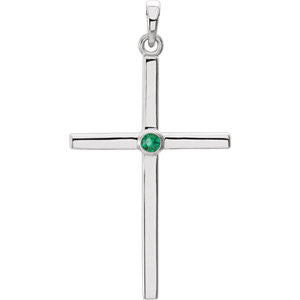 Platinum .01 CTW Diamond Cross 19x8.95mm Pendant