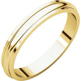 14K Yellow 7mm Half Round Edge Band