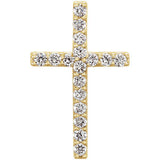 14K White 1-4 CTW Petite Diamond Cross Pendant