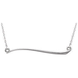 14K White Freeform Bar 17.44" Necklace