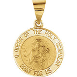 14K Yellow 14.75mm Round Hollow Scapular Medal