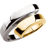 14K Yellow & White Bypass Ring