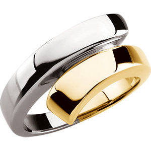 14K Yellow & White Bypass Ring