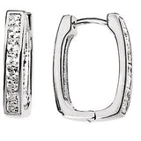 Sterling Silver Cubic Zirconia Hoop Earrings