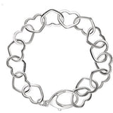 Sterling Silver 12mm Heart 7.5" Bracelet