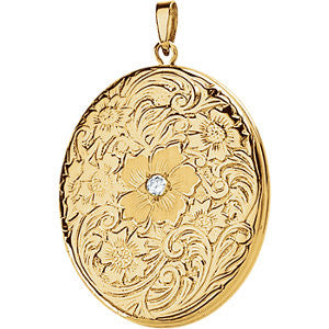 14K Yellow Diamond Locket