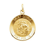 14K Yellow 18mm Round St. George Medal