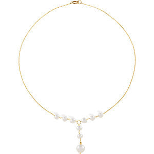 14K Yellow Freshwater Cultured Pearl 18" Necklace