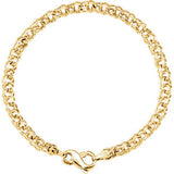 14K Yellow Solid Small Charm 7" Bracelet