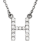 14K White Letter "A" 1-8 CTW Diamond 16" Necklace