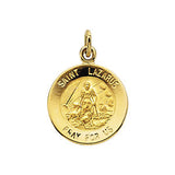 14K Yellow 18.25mm Round St. Lazarus Medal