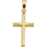 14K White 17.5x12 Cross Pendant