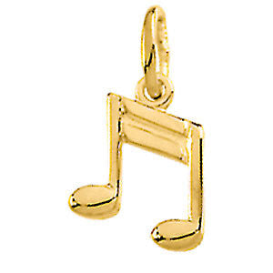 14K Yellow Musical Note Charm