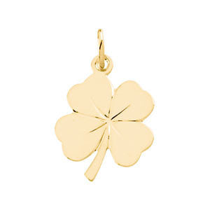 14K Yellow 18x14mm 4 Leaf Clover Charm