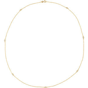 14K Yellow 1-3 CTW Diamond Bezel 24" Necklace