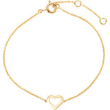 14K Yellow Heart Design Bracelet