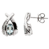 Aquamarine & Diamond Earrings