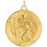 18K Yellow 21.75mm St. Christopher Medal