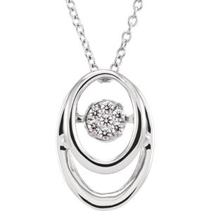 Sterling Silver 1-10 CTW Diamond 18" Mystara® Necklace