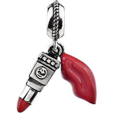 Sterling Silver Red Lipstick Dangle