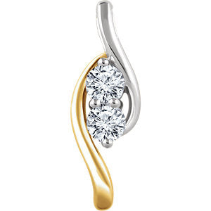 14K White & Yellow 1-2 CTW Diamond Pendant