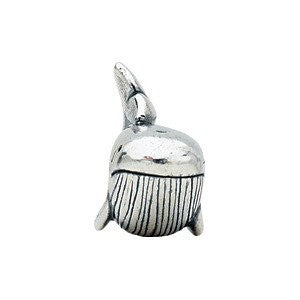 Sterling Silver 14.25x12.75mm Whale Bead