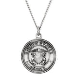 Sterling Silver 18mm Round St. Christopher Medal U.S. Navy Medal 18" Necklace