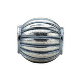 Sterling Silver 11.75x11.25mm Round Fluted Bead