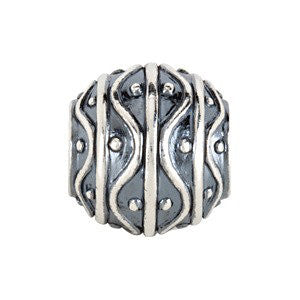 Sterling Silver 12.25x11.5mm Round Deco Spacer Bead