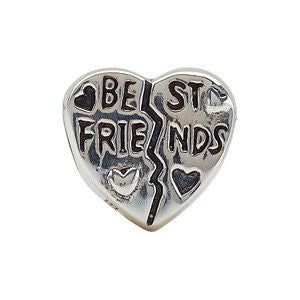 Sterling Silver 11mm Best Friend Heart Bead