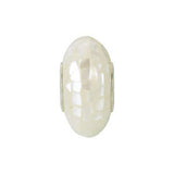 Sterling 14x7mm White Mosaic Mother of Pearl Bead