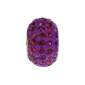 Kera® Roundel Bead with Pavé Purple Crystals