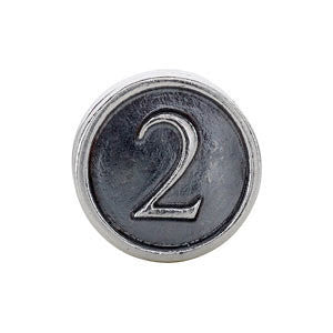 Sterling Silver Numeral #2 Cylinder Bead