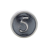 Sterling Silver Numeral #2 Cylinder Bead