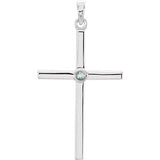 Platinum .01 CTW Diamond Cross 19x8.95mm Pendant