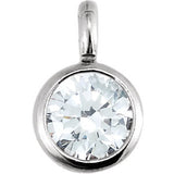 14K White .015 CTW Diamond Micro Bezel Dangle