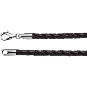 Black 4mm Faux Leather 20" Cord